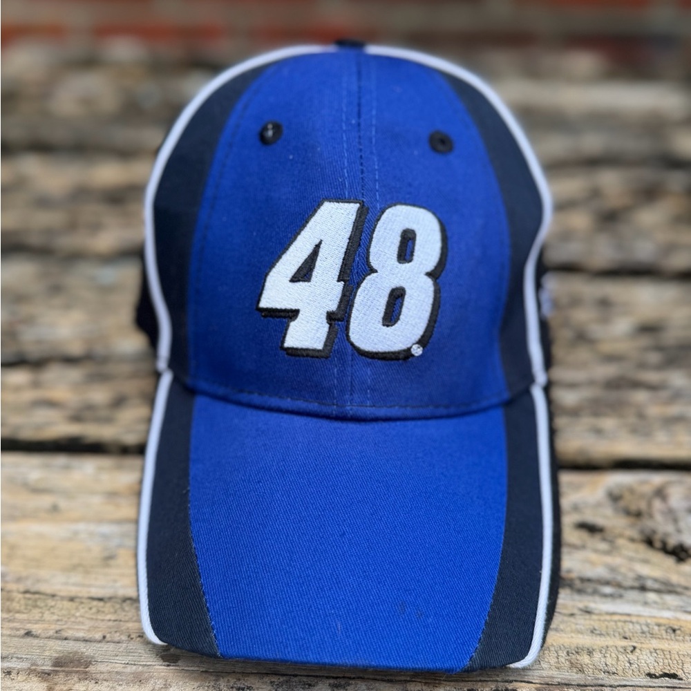 NWOT Jimmy Johnson NASCAR Valvoline Strap Back #48 Baseball Cap Hat F3